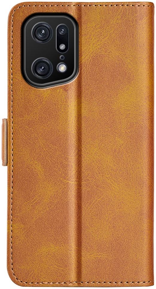 Oppo Find X5 Pro Hoesje Portemonnee Book Case Kunstleer Bruin afbeelding 6