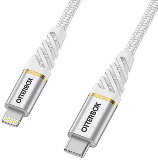 Otterbox Fast Charge Premium Lightning USB-C Kabel 2 Meter Wit afbeelding 2
