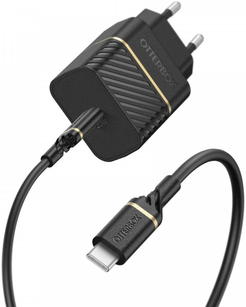 Otterbox Fast Charge Adapter 20W + USB-C Kabel 1 Meter Zwart afbeelding 1