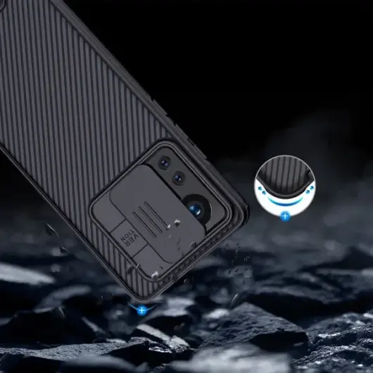 Nillkin CamShield Xiaomi 12/12X Hoesje met Camera Slider Zwart afbeelding 6
