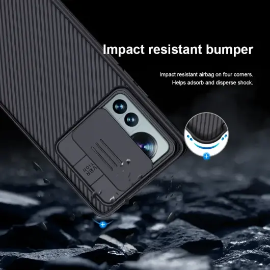 Nillkin CamShield Xiaomi 12 Pro Hoesje met Camera Slider Zwart afbeelding 7