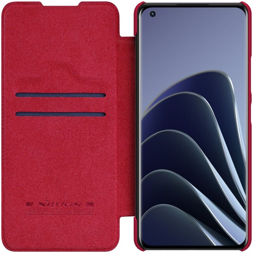 Nillkin Qin Xiaomi 12 / 12X Hoesje Book Case Camera Slider Rood afbeelding 1