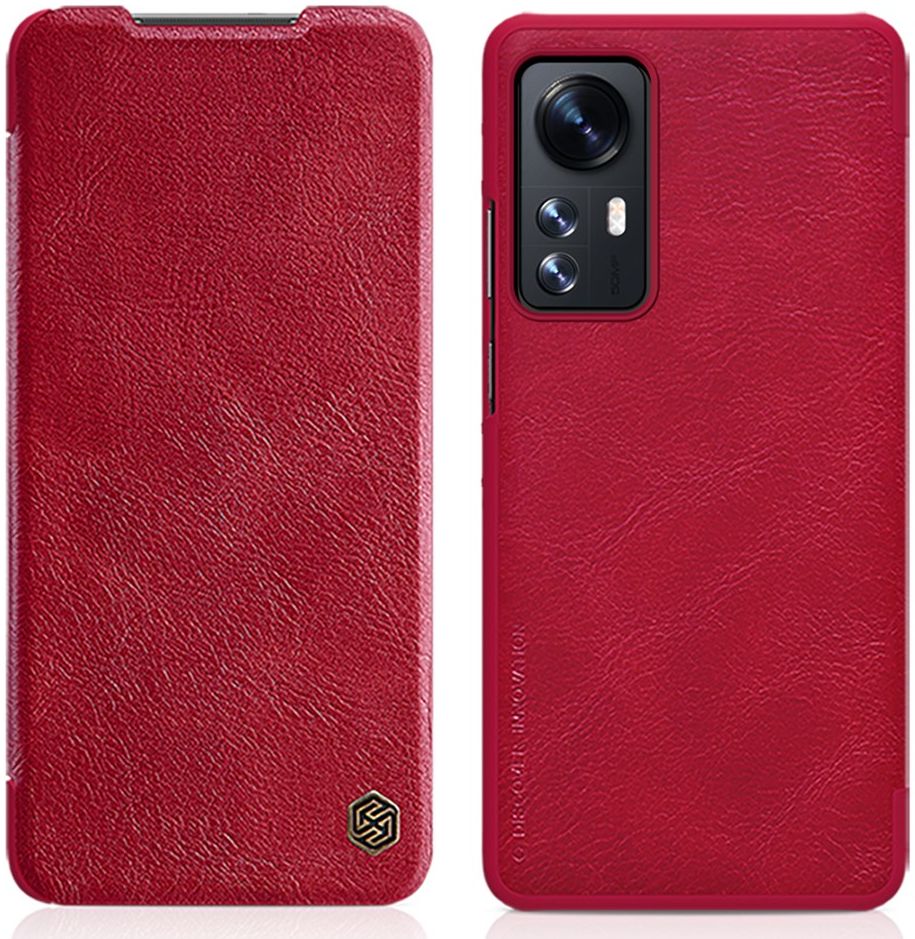 Nillkin Qin Xiaomi 12 / 12X Hoesje Book Case Camera Slider Rood afbeelding 3