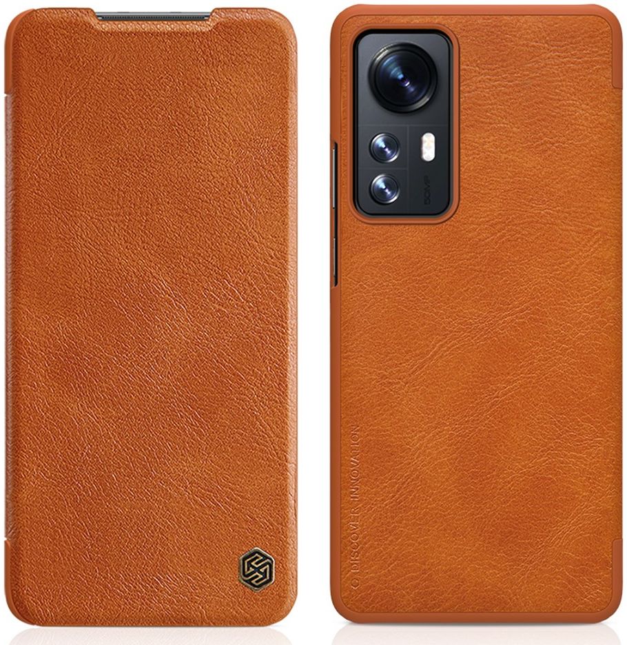 Nillkin Qin Xiaomi 12 / 12X Hoesje Book Case Camera Slider Bruin afbeelding 3