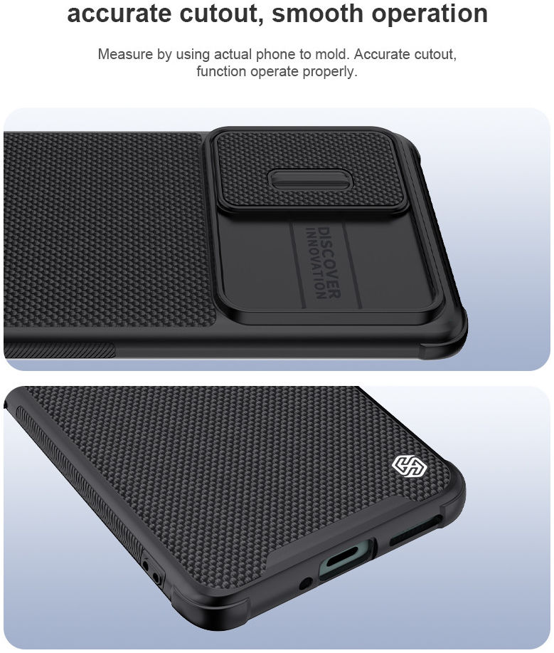 Nillkin Textured Pro Xiaomi 12 / 12X Hoesje met Camera Slider Zwart afbeelding 8