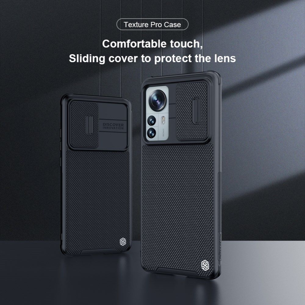 Nillkin Textured Pro Xiaomi 12 / 12X Hoesje met Camera Slider Zwart afbeelding 4