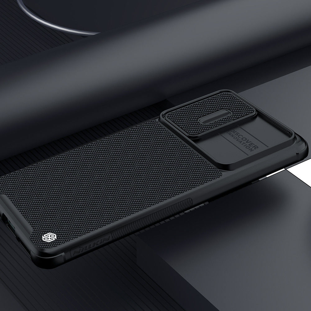 Nillkin Textured Pro Xiaomi 12 / 12X Hoesje met Camera Slider Zwart afbeelding 3