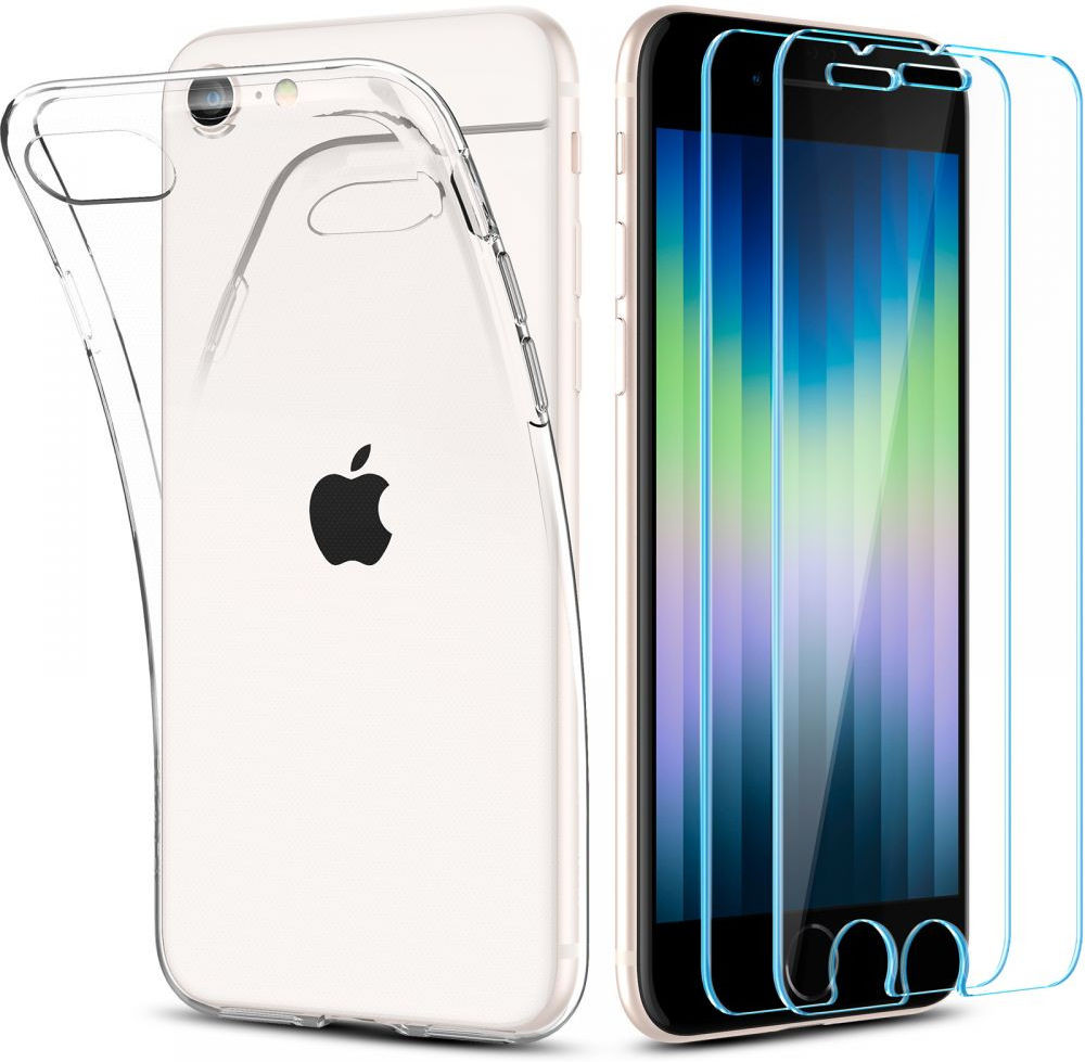 Spigen Crystal Pack iPhone SE (2020/2022)/8/7 Hoesje + Glass (2-Pack) afbeelding 1