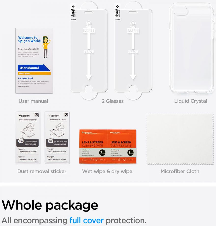 Spigen Crystal Pack iPhone SE (2020/2022)/8/7 Hoesje + Glass (2-Pack) afbeelding 9