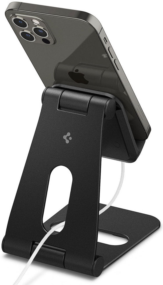 Spigen S311 Universele Telefoon / Tablet Aluminium Bureau Houder Zwart afbeelding 10