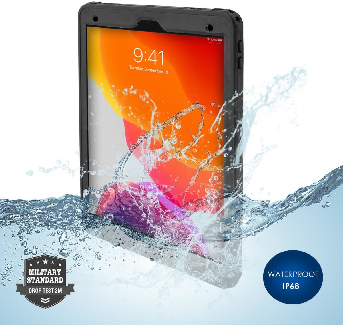 4smarts Rugged Active Pro STARK Apple iPad 10.2 Hoes Waterdicht Zwart afbeelding 1