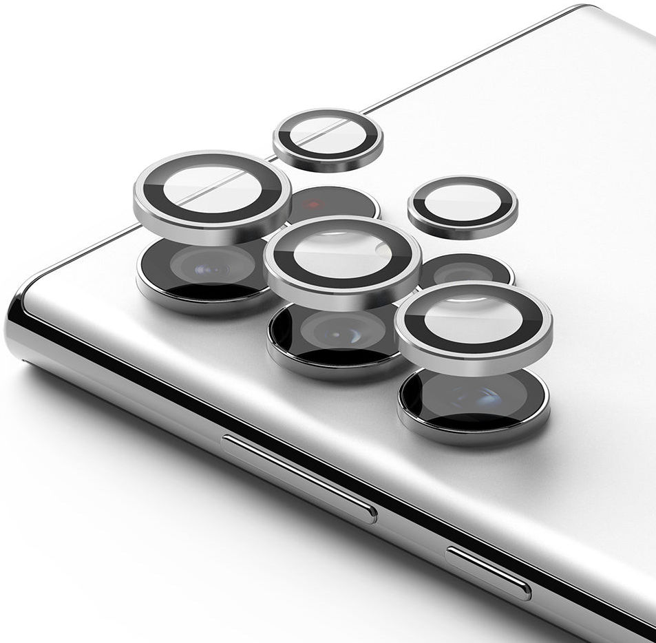 Ringke Frame Glass Samsung Galaxy S22 Ultra Camera Protector Zilver afbeelding 1