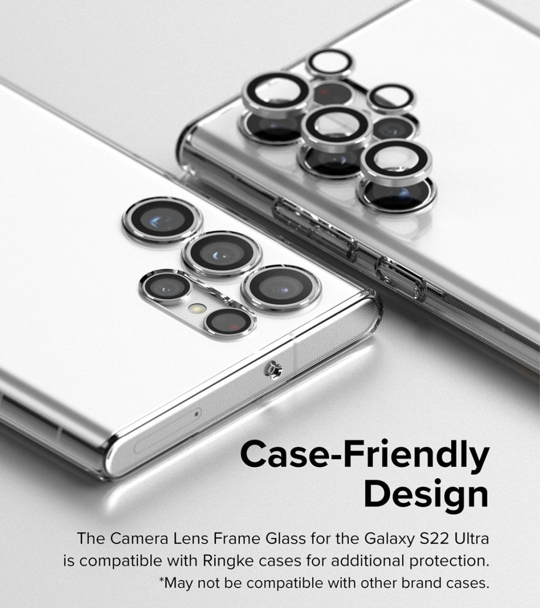 Ringke Frame Glass Samsung Galaxy S22 Ultra Camera Protector Zilver afbeelding 4
