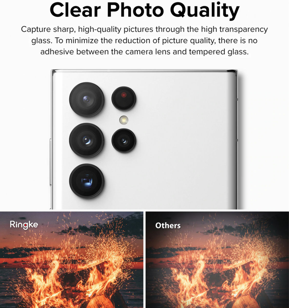 Ringke Frame Glass Samsung Galaxy S22 Ultra Camera Protector Zilver afbeelding 7