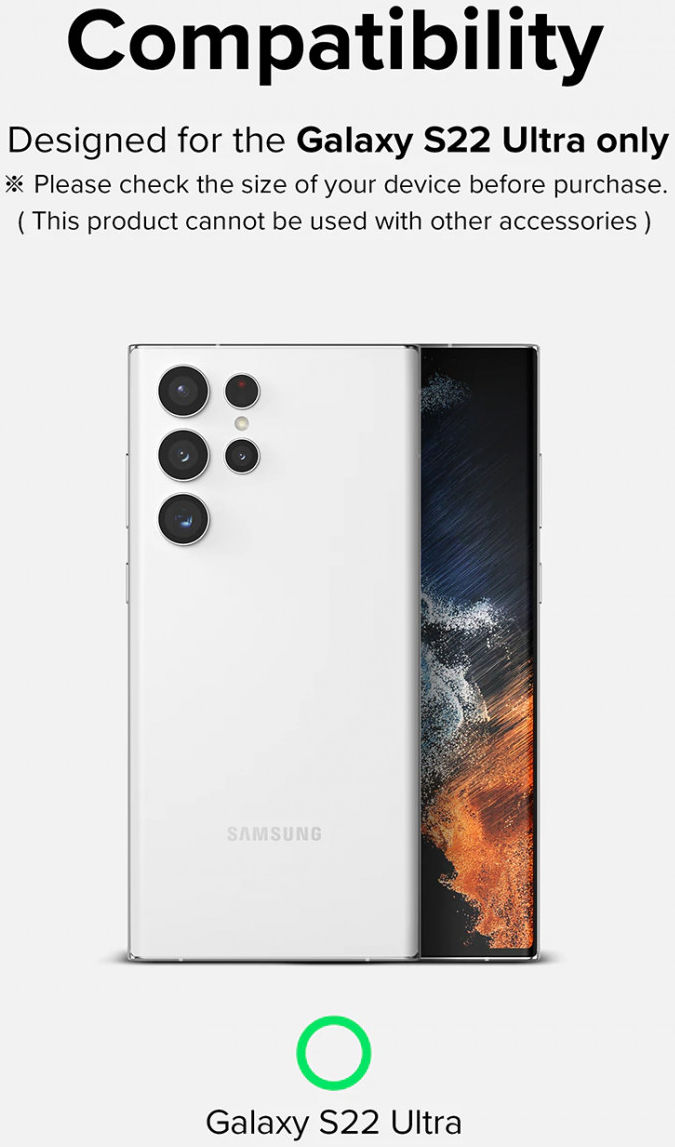 Ringke Frame Glass Samsung Galaxy S22 Ultra Camera Protector Zilver afbeelding 9