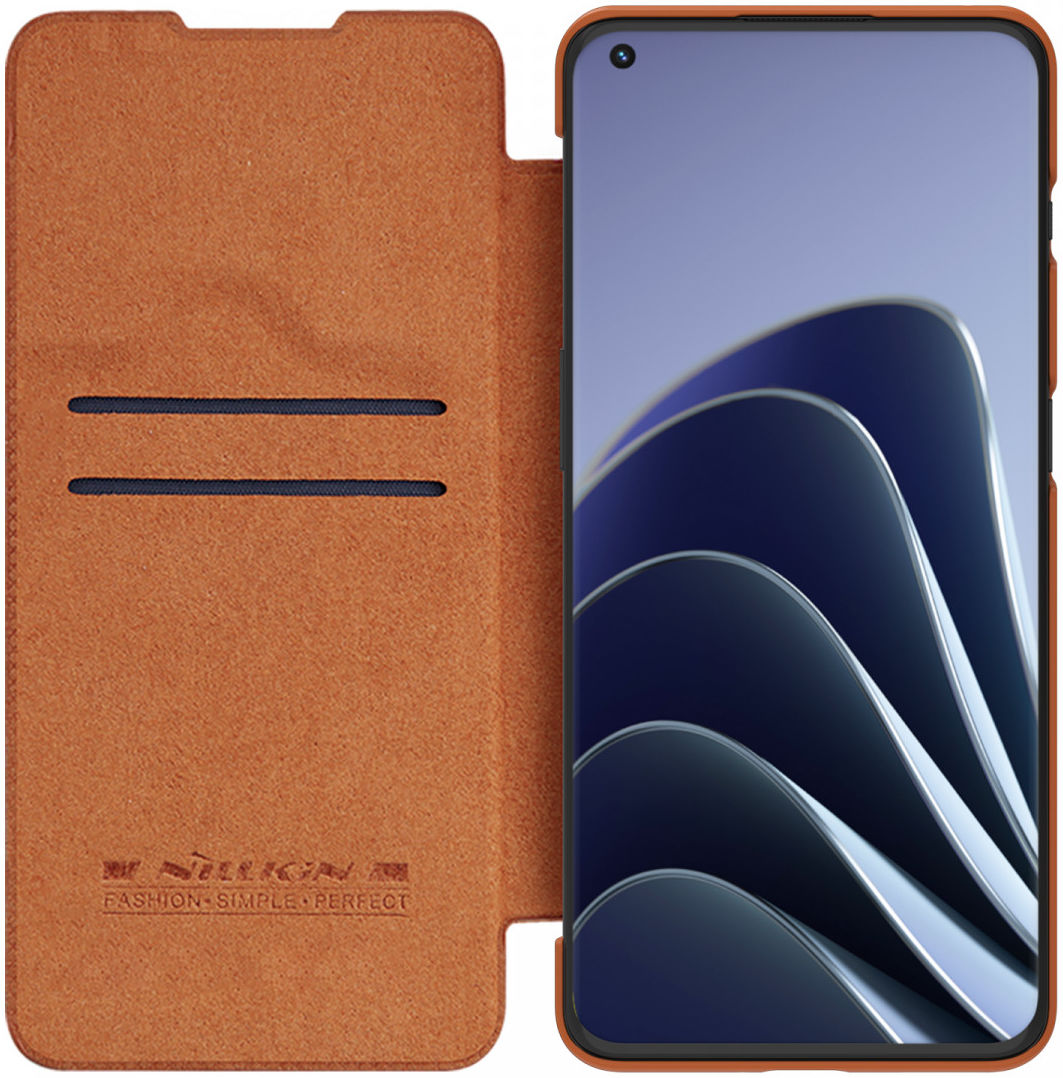 Nillkin Qin OnePlus 10 Pro Hoesje Book Case Bruin afbeelding 1