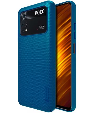 Nillkin Super Frosted Pro Shield Xiaomi Poco M4 Pro 4G Hoesje Blauw Hoesjes