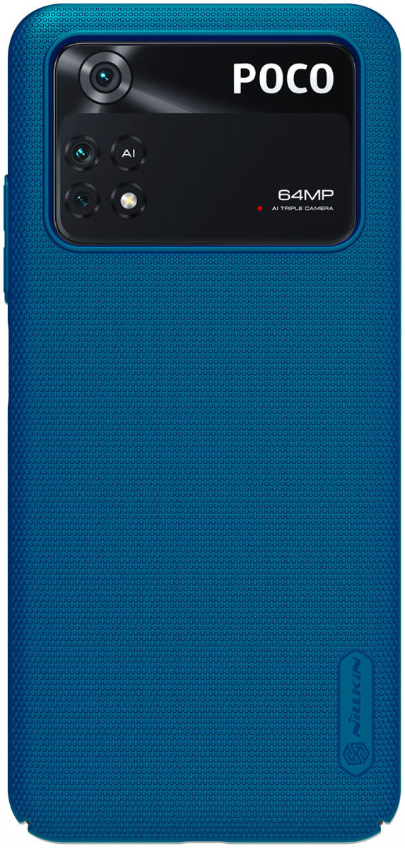 Nillkin Super Frosted Pro Shield Xiaomi Poco M4 Pro 4G Hoesje Blauw afbeelding 2
