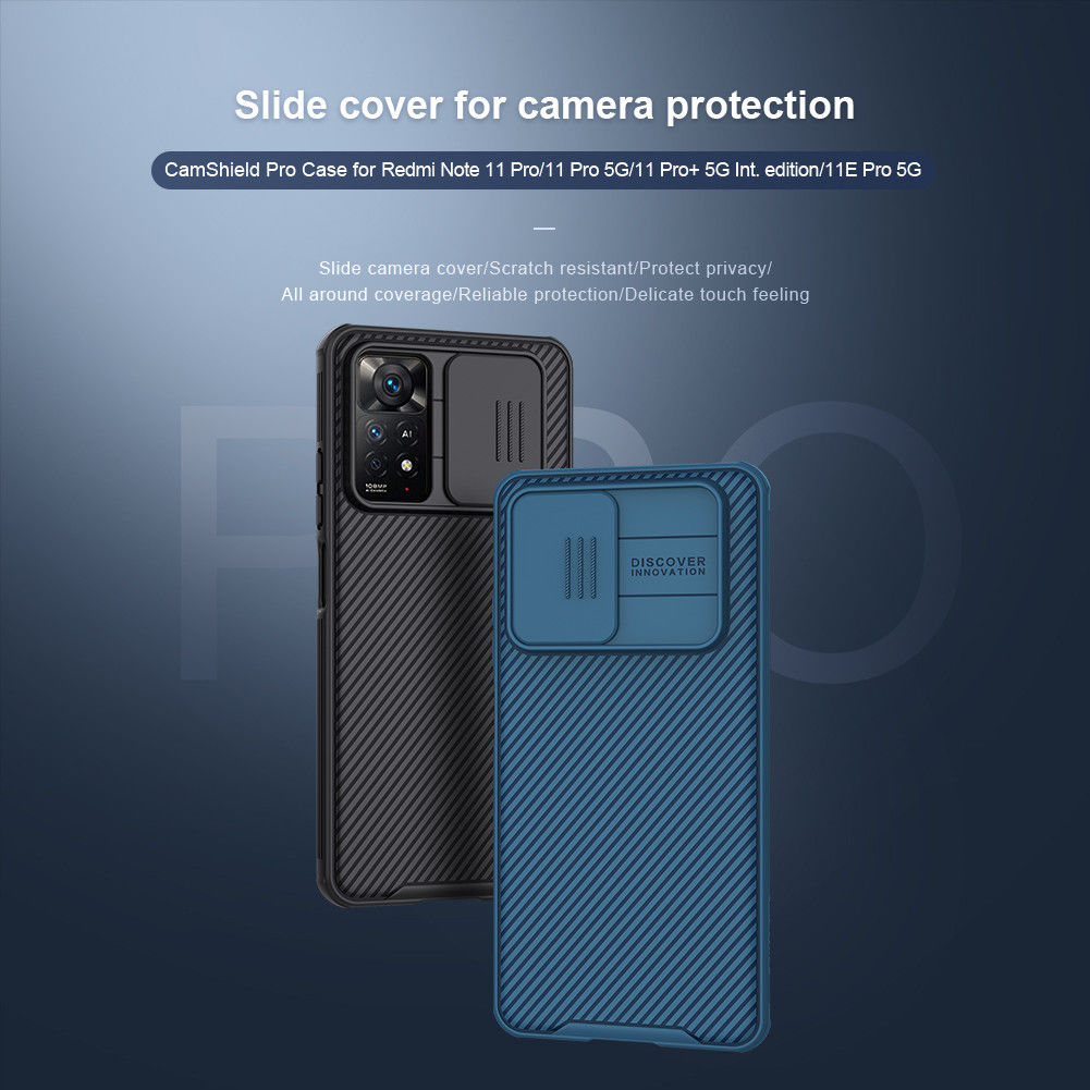 Nillkin Xiaomi Redmi Note 11 Pro Hoesje met Camera Slider Zwart afbeelding 6