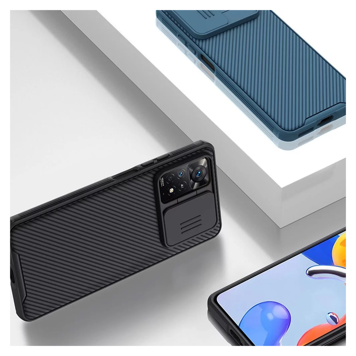 Nillkin Xiaomi Redmi Note 11 Pro Hoesje met Camera Slider Blauw afbeelding 6