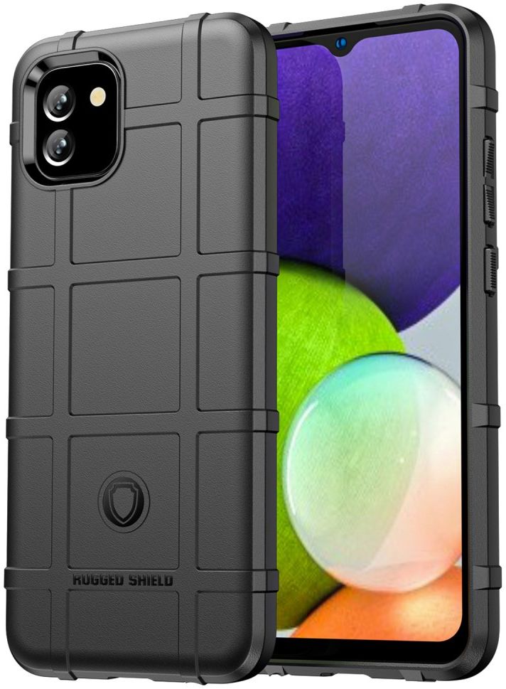 Samsung Galaxy A03 Hoesje Shock Proof Rugged Shield Back Cover Zwart