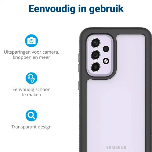 Samsung Galaxy A33 Hoesje Full Protect 360° Cover Hybride Zwart afbeelding 5