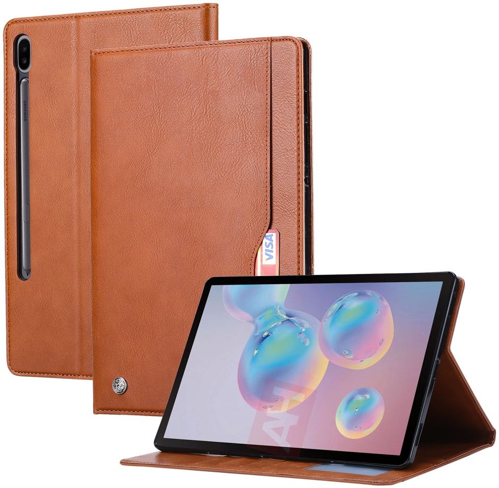 Samsung Galaxy Tab S8 Plus Hoes Met Stand Functie Portemonnee Bruin afbeelding 4
