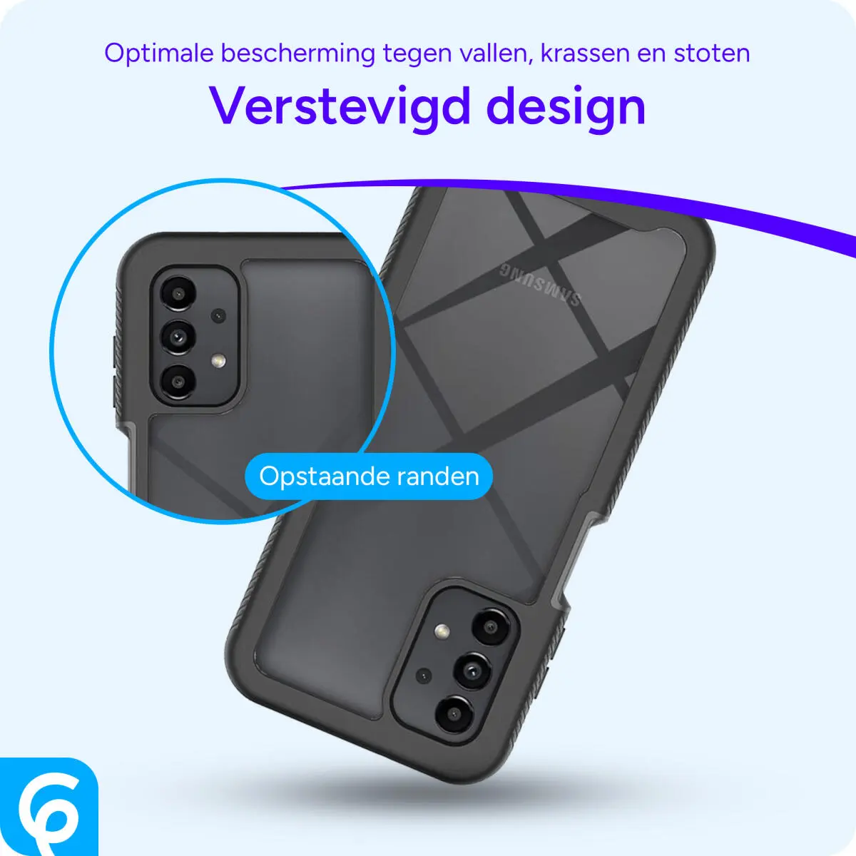 Samsung Galaxy A13 Hoesje Full Protect 360° Cover Hybride Zwart afbeelding 2