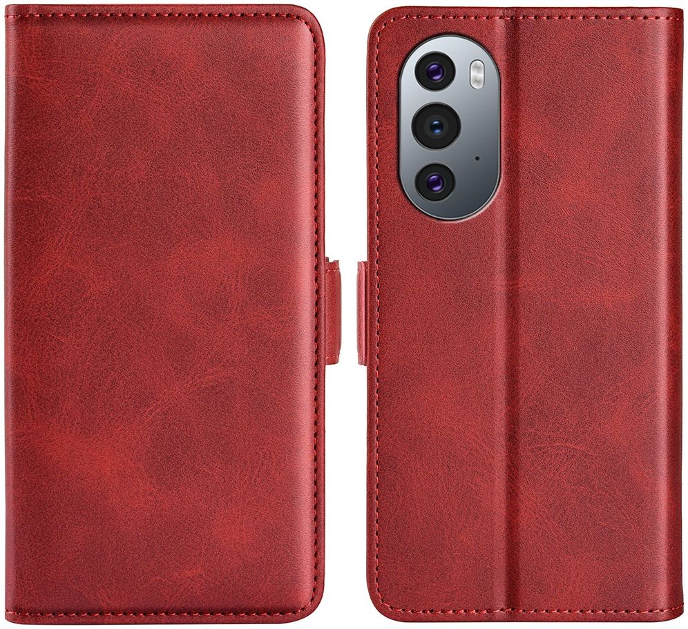 Motorola Edge 30 Pro Hoesje Portemonnee Book Case Kunstleer Rood afbeelding 2