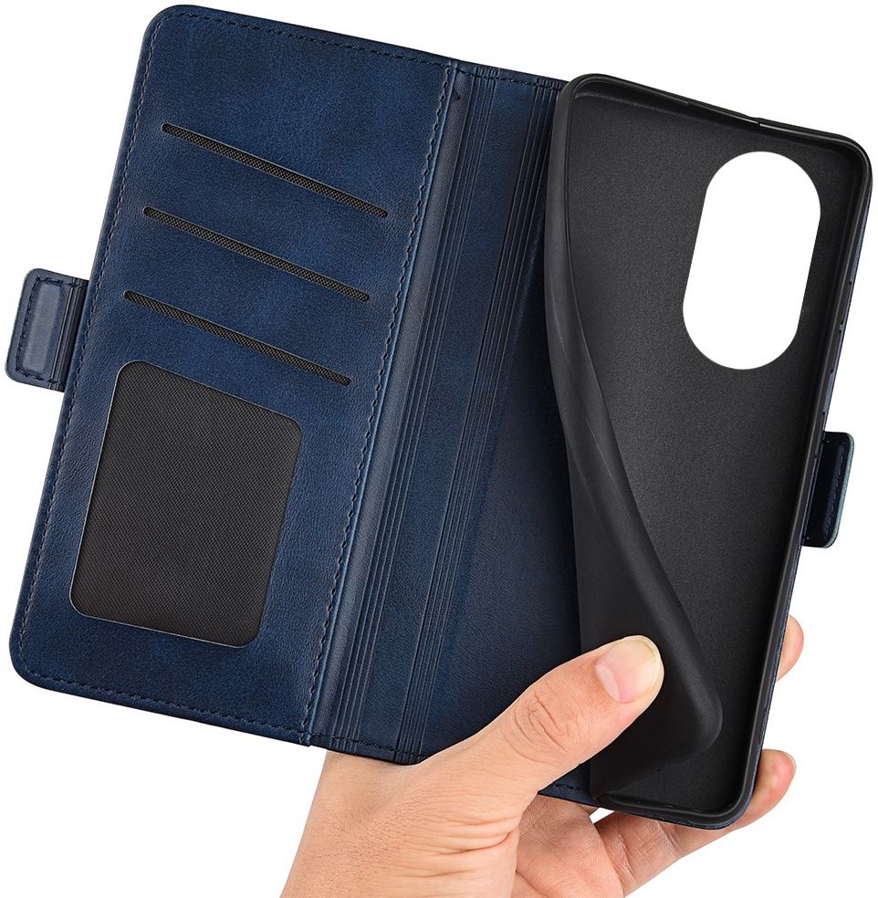 Motorola Edge 30 Pro Hoesje Portemonnee Book Case Kunstleer Blauw afbeelding 3