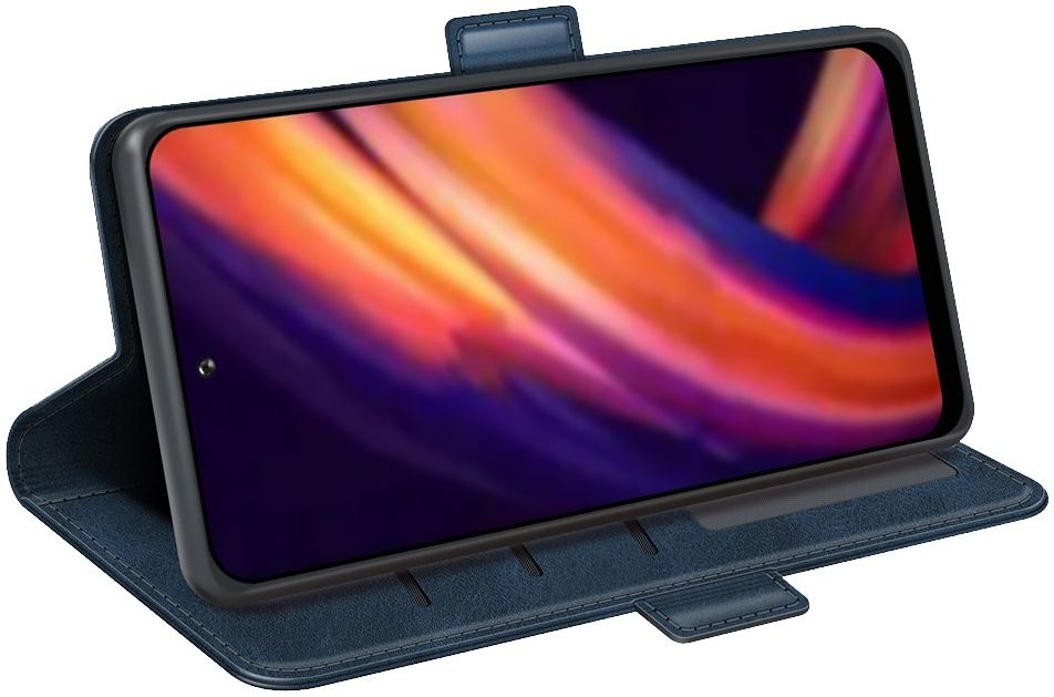 Motorola Edge 30 Pro Hoesje Portemonnee Book Case Kunstleer Blauw afbeelding 4