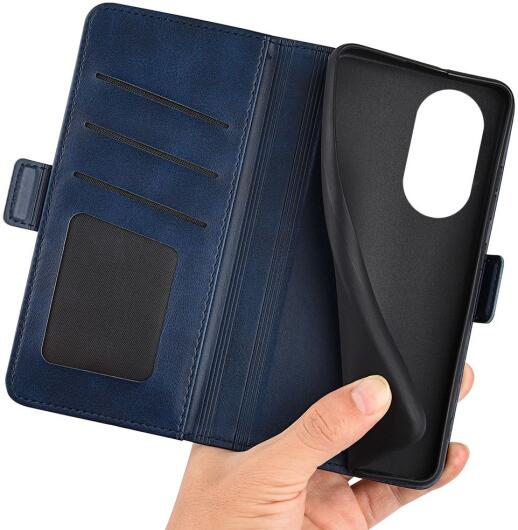 Motorola Edge 30 Pro Hoesje Portemonnee Book Case Kunstleer Blauw afbeelding 3