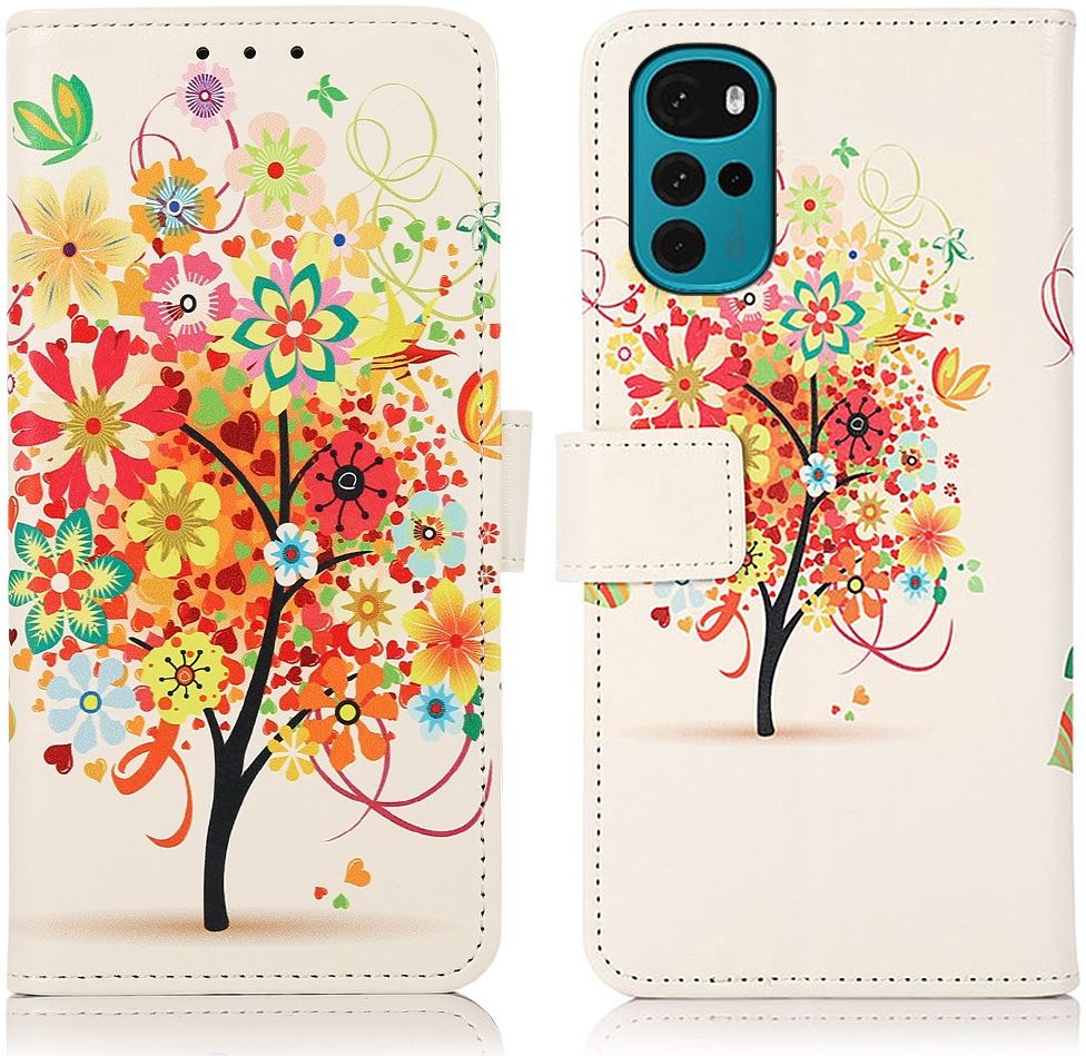 Motorola Moto G22 Hoesje Portemonnee Book Case Tree Print afbeelding 4