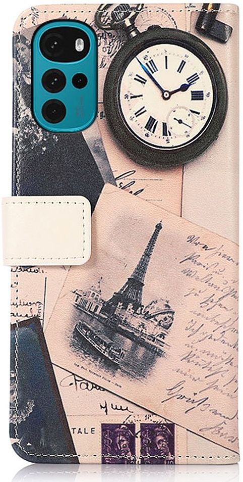Motorola Moto G22 Hoesje Portemonnee Book Case Eiffeltoren Print afbeelding 2