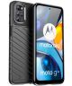 Motorola Moto G22 Hoesje TPU Thunder Design Back Cover Zwart