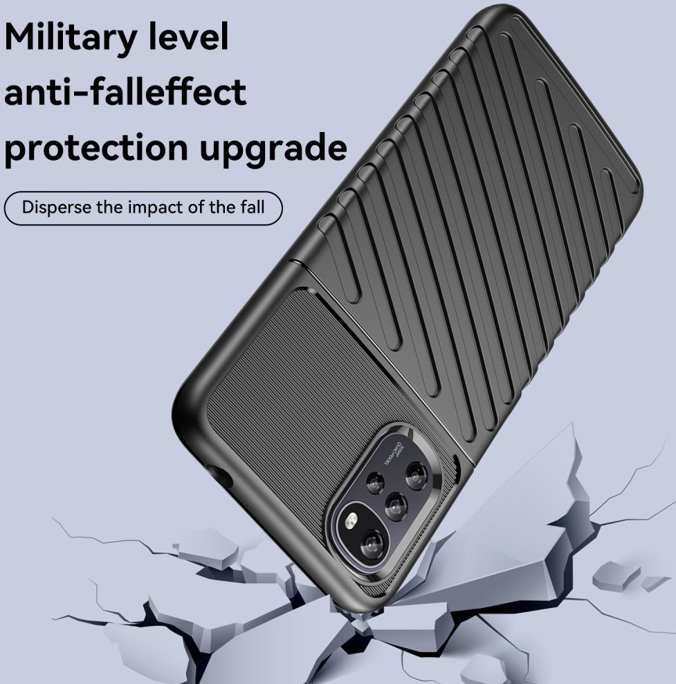 Motorola Moto G22 Hoesje TPU Thunder Design Back Cover Zwart afbeelding 5