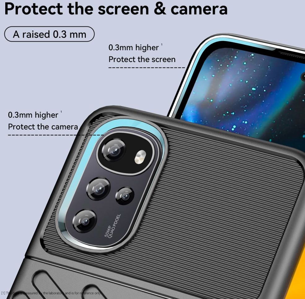 Motorola Moto G22 Hoesje TPU Thunder Design Back Cover Zwart afbeelding 7
