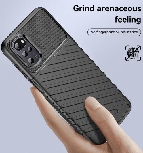 Motorola Moto G22 Hoesje TPU Thunder Design Back Cover Zwart afbeelding 3