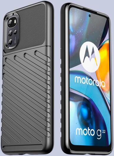 Motorola Moto G22 Hoesje TPU Thunder Design Back Cover Zwart afbeelding 6