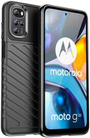 Motorola Moto G22 Hoesje TPU Thunder Design Back Cover Zwart