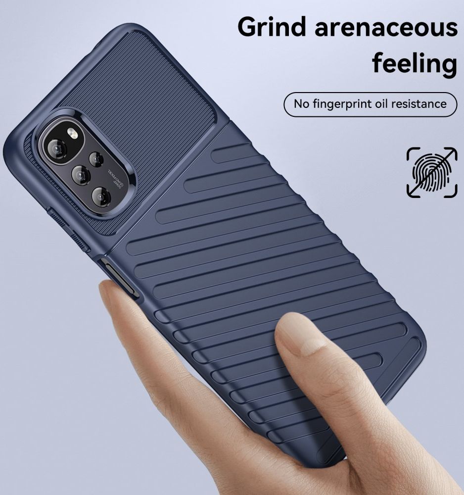 Motorola Moto G22 Hoesje TPU Thunder Design Back Cover Blauw afbeelding 3