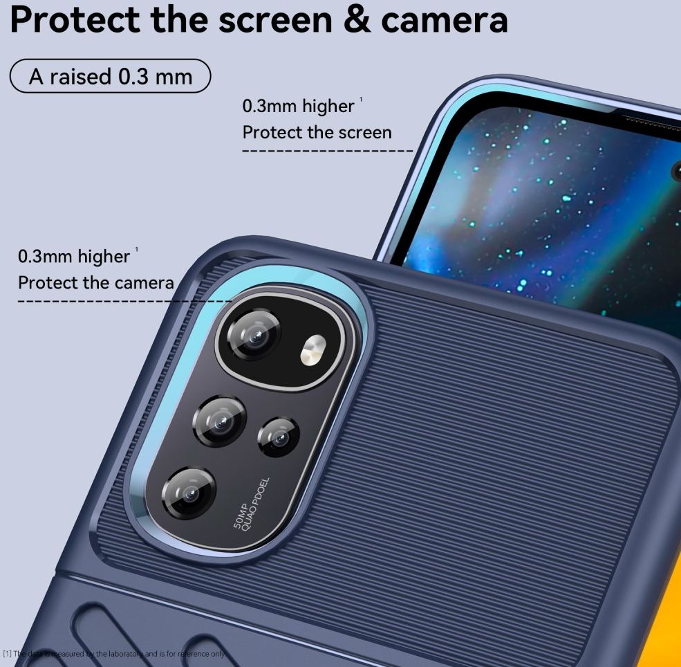 Motorola Moto G22 Hoesje TPU Thunder Design Back Cover Blauw afbeelding 7