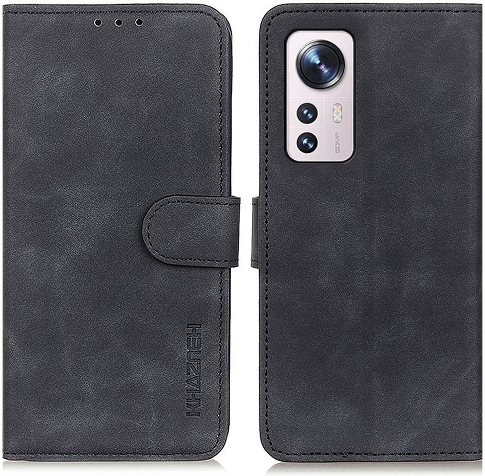 KHAZNEH Xiaomi 12 / 12X Hoesje Portemonnee Book Case Zwart afbeelding 2