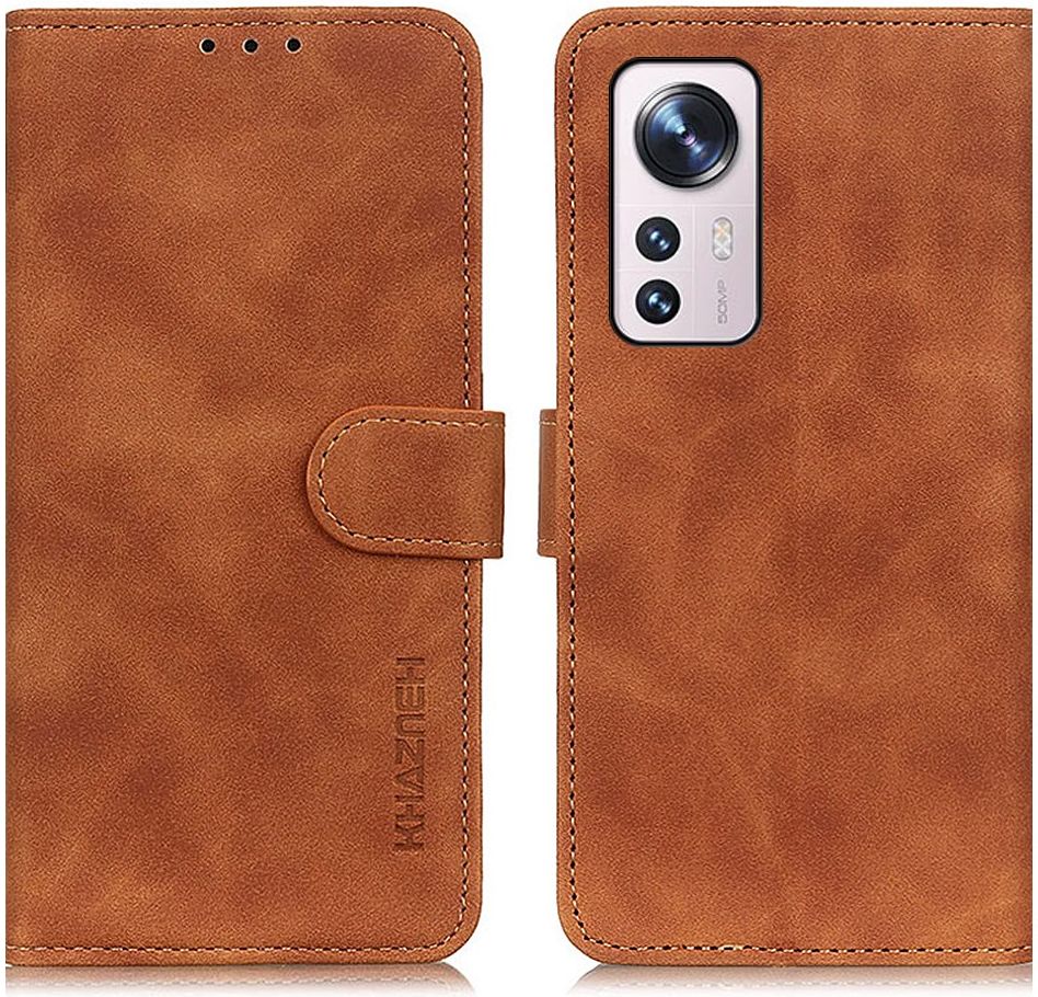 KHAZNEH Xiaomi 12 / 12X Hoesje Portemonnee Book Case Bruin afbeelding 2