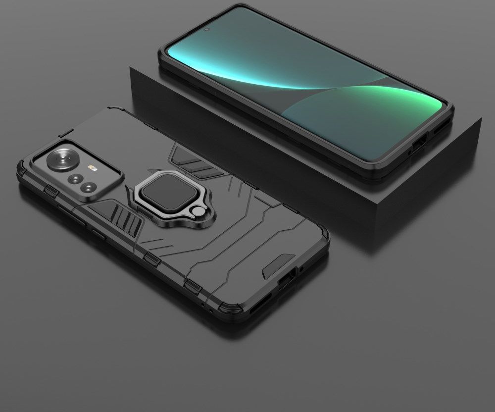 Xiaomi 12 Pro Hoesje Hybride Back Cover met Kickstand Zwart afbeelding 7
