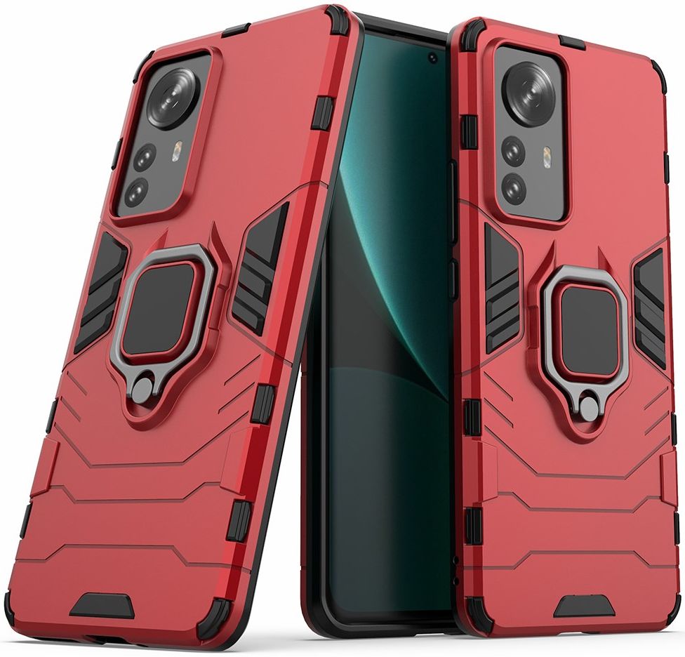 Xiaomi 12 Pro Hoesje Hybride Back Cover met Kickstand Rood afbeelding 1