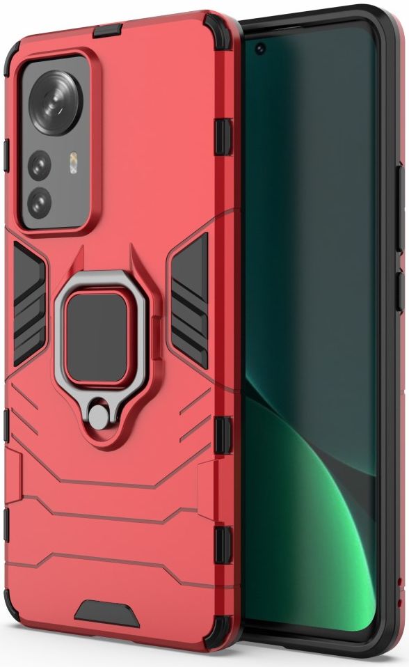 Xiaomi 12 Pro Hoesje Hybride Back Cover met Kickstand Rood afbeelding 2