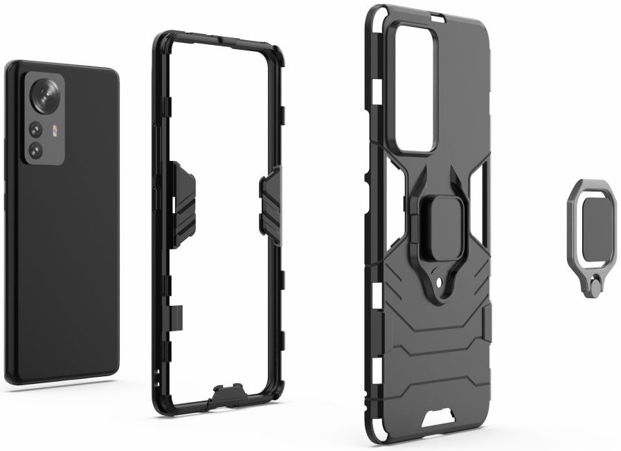 Xiaomi 12 Pro Hoesje Hybride Back Cover met Kickstand Rood afbeelding 5