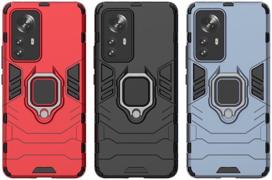 Xiaomi 12 Pro Hoesje Hybride Back Cover met Kickstand Rood afbeelding 7