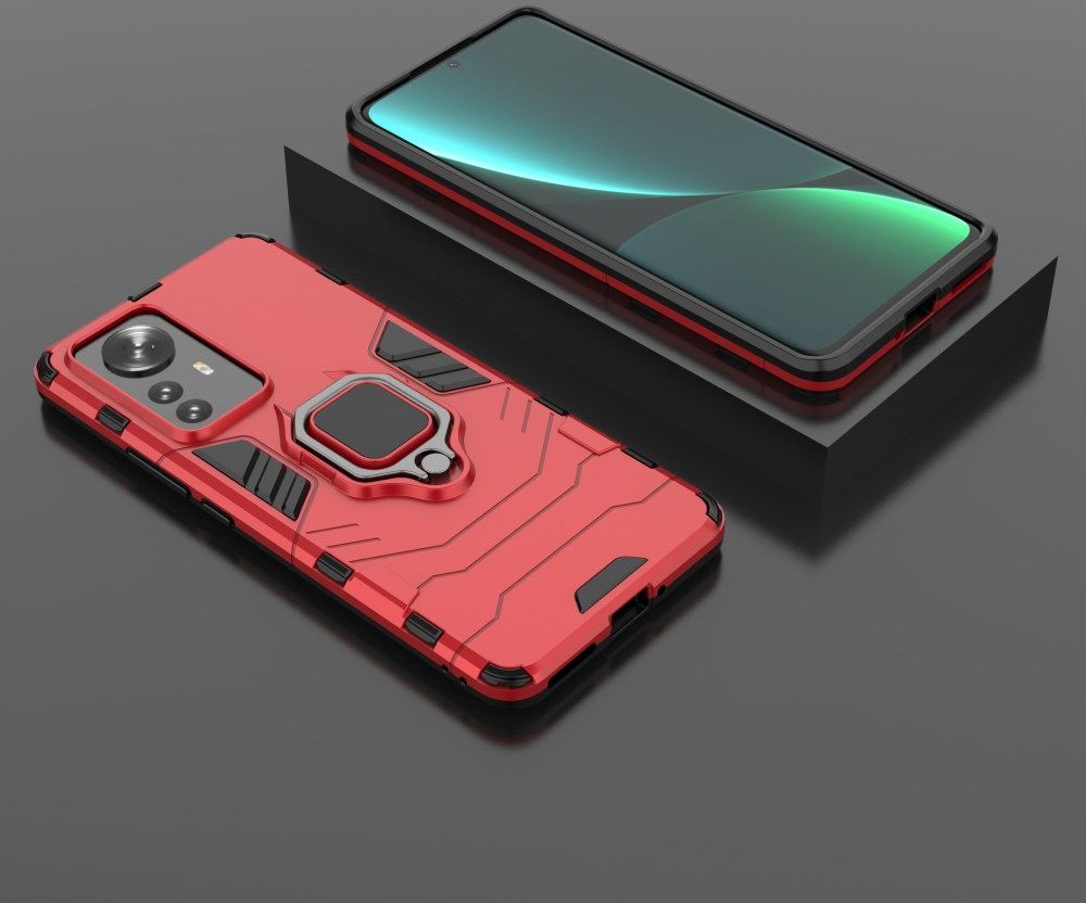 Xiaomi 12 Pro Hoesje Hybride Back Cover met Kickstand Rood afbeelding 8